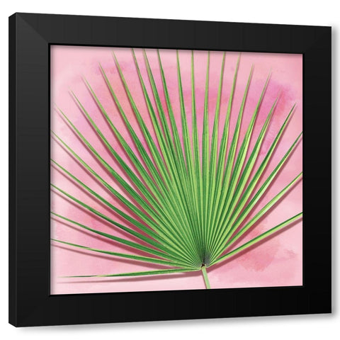 Palm on Pink III Black Modern Wood Framed Art Print with Double Matting by Jensen, Mia