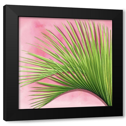 Palm on Pink IV Black Modern Wood Framed Art Print by Jensen, Mia