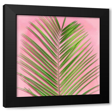 Palm on Pink V Black Modern Wood Framed Art Print by Jensen, Mia