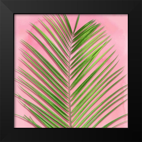 Palm on Pink V Black Modern Wood Framed Art Print by Jensen, Mia