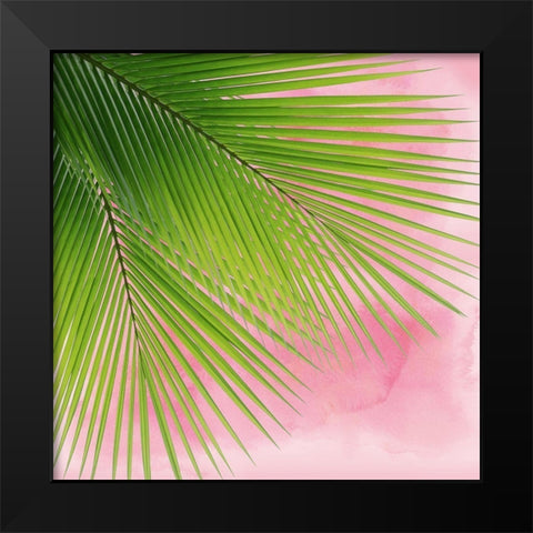 Palm on Pink VI Black Modern Wood Framed Art Print by Jensen, Mia