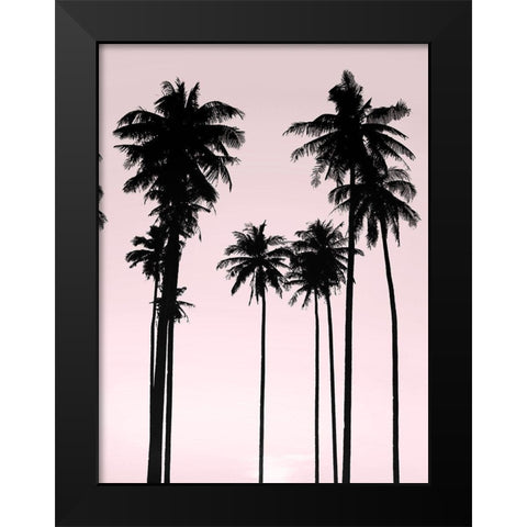 Tall Palms Black on Pink II Black Modern Wood Framed Art Print by Jensen, Mia