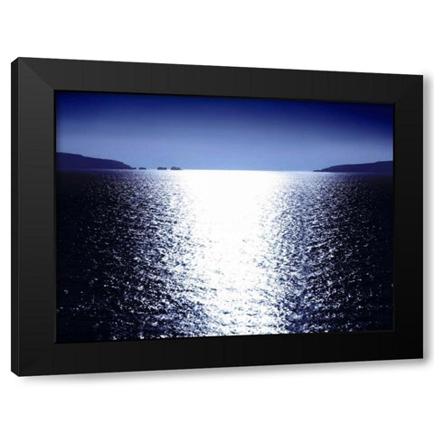 Sunlight Reflection - Blue Black Modern Wood Framed Art Print by Olsen, Maggie