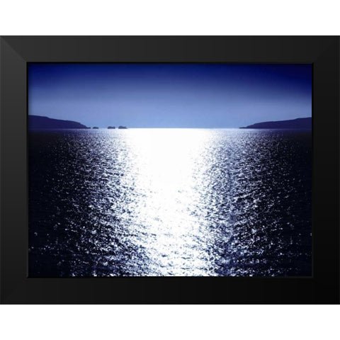 Sunlight Reflection - Blue Black Modern Wood Framed Art Print by Olsen, Maggie