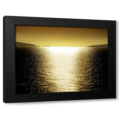 Sunlight Reflection - Golden Black Modern Wood Framed Art Print by Olsen, Maggie
