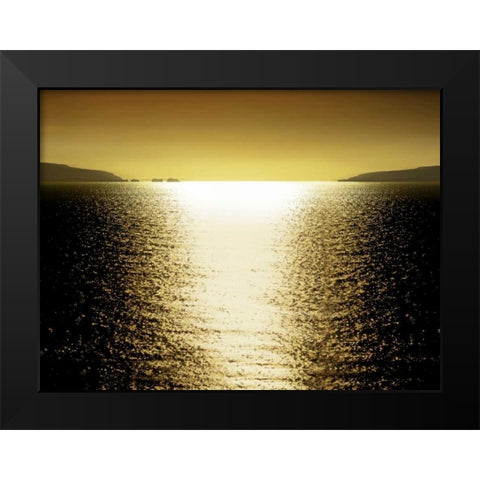 Sunlight Reflection - Golden Black Modern Wood Framed Art Print by Olsen, Maggie