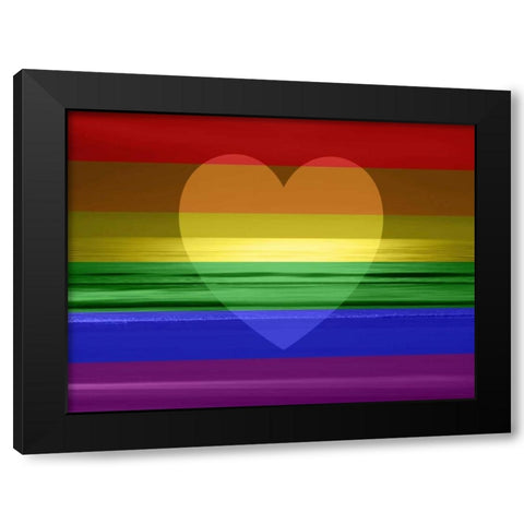 Heartfelt Sunset Black Modern Wood Framed Art Print with Double Matting by Olsen, Maggie