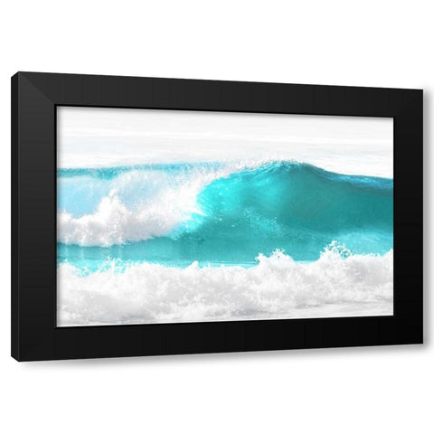 Aqua Wave I Black Modern Wood Framed Art Print with Double Matting by Olsen, Maggie