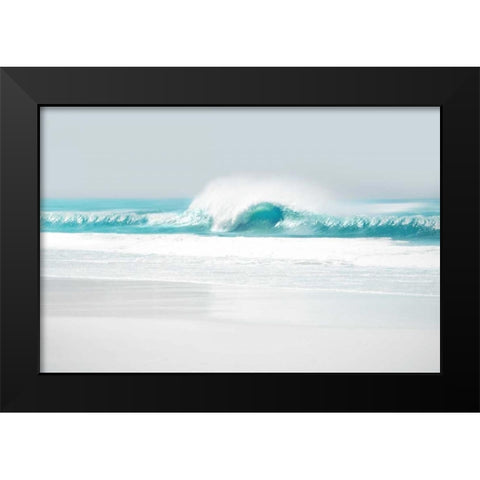 Aqua Wave II Black Modern Wood Framed Art Print by Olsen, Maggie