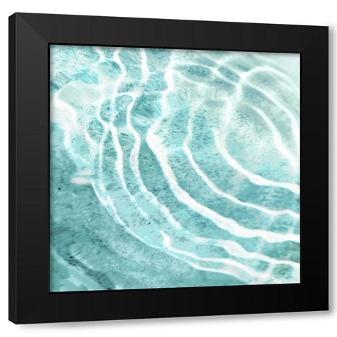 Aqua Ripple Reflection I Black Modern Wood Framed Art Print with Double Matting by Olsen, Maggie