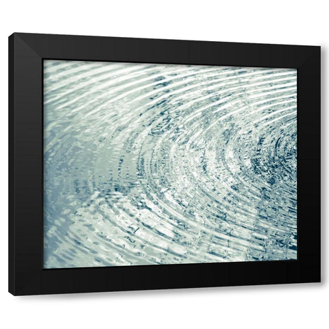 Ripples Aqua I Black Modern Wood Framed Art Print with Double Matting by Olsen, Maggie