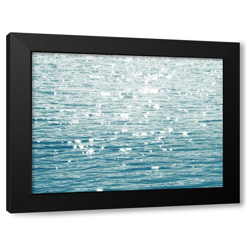 Sunlit Sea Aqua Black Modern Wood Framed Art Print by Olsen, Maggie