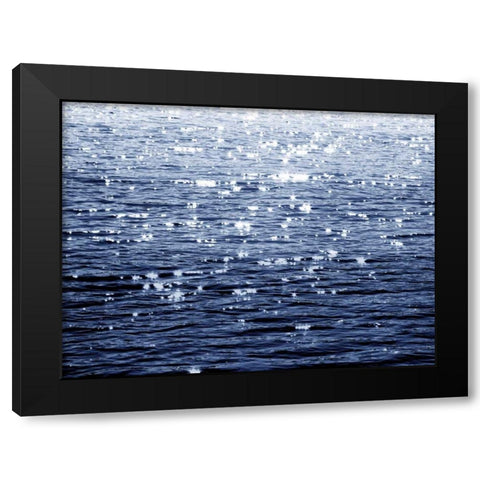 Sunlit Sea Indigo Black Modern Wood Framed Art Print by Olsen, Maggie
