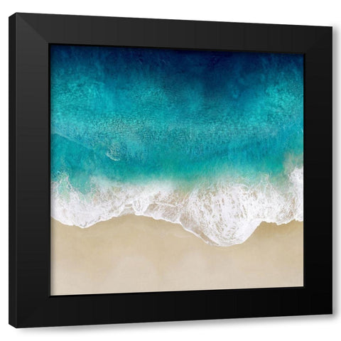 Aqua Ocean Waves III Black Modern Wood Framed Art Print with Double Matting by Olsen, Maggie