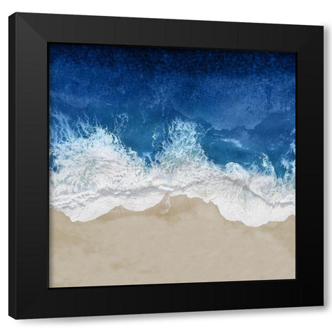 Indigo Ocean Waves IV Black Modern Wood Framed Art Print with Double Matting by Olsen, Maggie