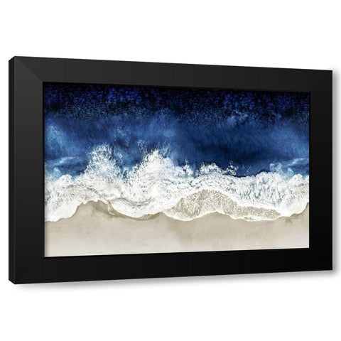 Indigo Waves From Above II Black Modern Wood Framed Art Print with Double Matting by Olsen, Maggie