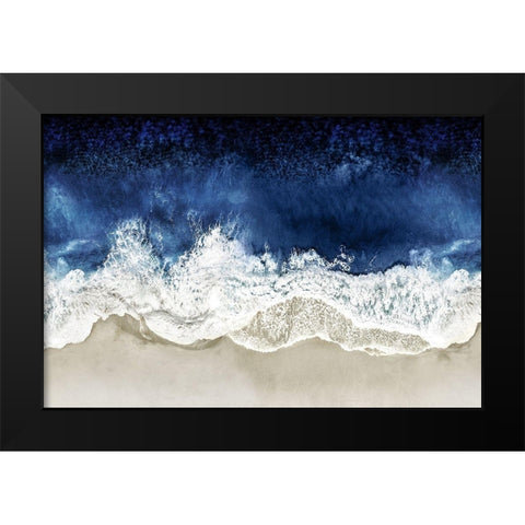 Indigo Waves From Above II Black Modern Wood Framed Art Print by Olsen, Maggie