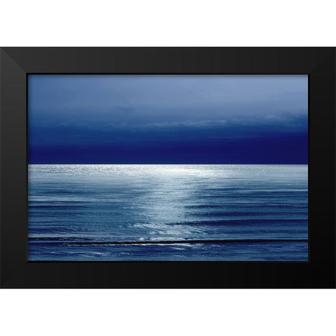 Moonlit Ocean Blue I Black Modern Wood Framed Art Print by Olsen, Maggie