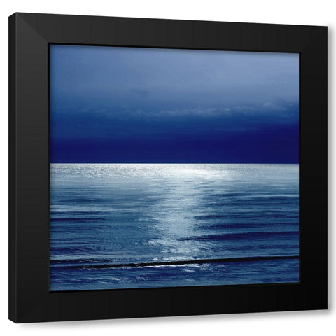 Moonlit Ocean Blue II Black Modern Wood Framed Art Print by Olsen, Maggie