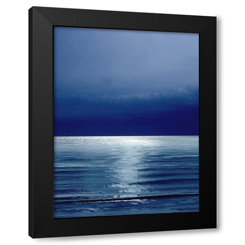 Moonlit Ocean Blue III Black Modern Wood Framed Art Print by Olsen, Maggie
