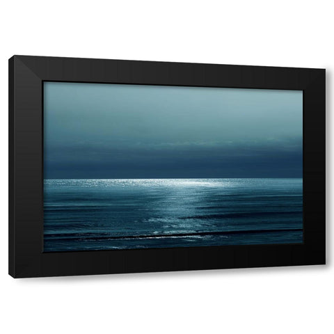 Moonlit Ocean Teal I Black Modern Wood Framed Art Print by Olsen, Maggie