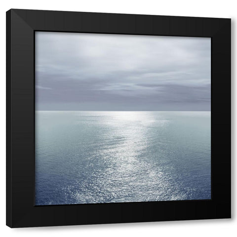 Ocean Light Blue III Black Modern Wood Framed Art Print with Double Matting by Olsen, Maggie
