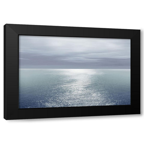 Ocean Light Blue IV Black Modern Wood Framed Art Print with Double Matting by Olsen, Maggie