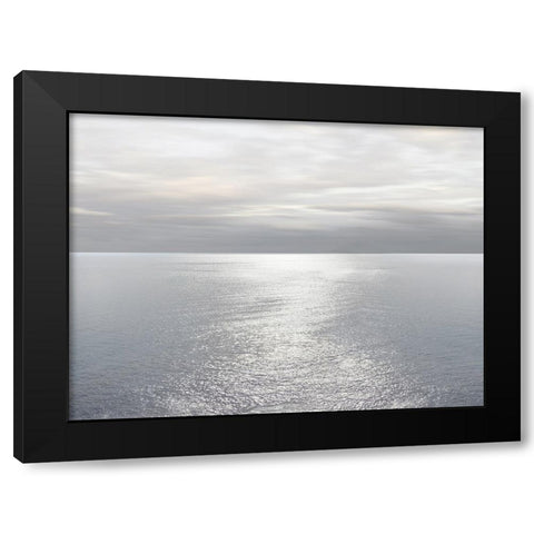 Ocean Light Gray II Black Modern Wood Framed Art Print with Double Matting by Olsen, Maggie