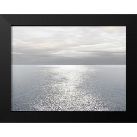 Ocean Light Gray II Black Modern Wood Framed Art Print by Olsen, Maggie