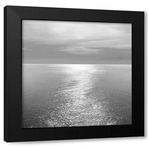 Ocean Light Gray III Black Modern Wood Framed Art Print with Double Matting by Olsen, Maggie
