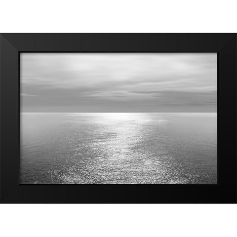 Ocean Light Gray IV Black Modern Wood Framed Art Print by Olsen, Maggie