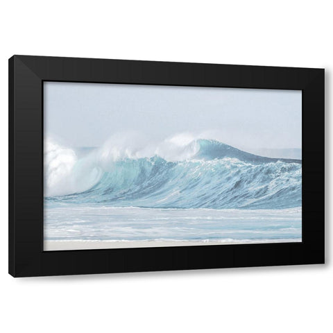 Surf Break Blue Black Modern Wood Framed Art Print with Double Matting by Olsen, Maggie