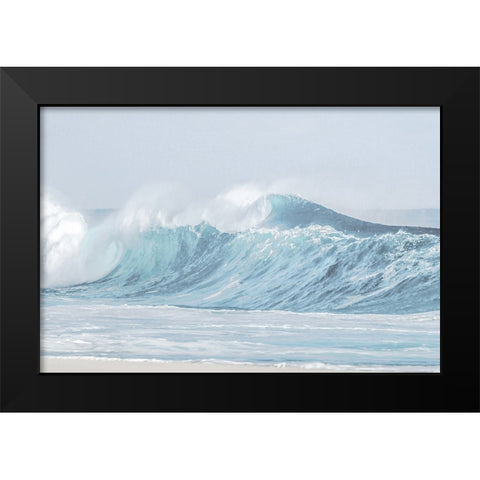 Surf Break Blue Black Modern Wood Framed Art Print by Olsen, Maggie