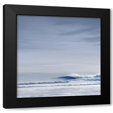 Wave Break Blue Black Modern Wood Framed Art Print with Double Matting by Olsen, Maggie
