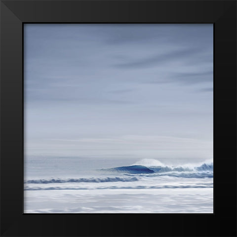 Wave Break Blue Black Modern Wood Framed Art Print by Olsen, Maggie