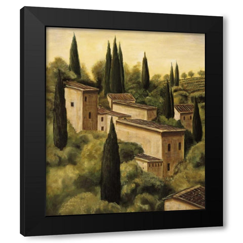 Tuscan Hillside I Black Modern Wood Framed Art Print with Double Matting by Moretti, Maurizio