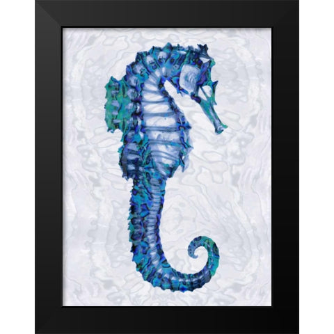 Sea Horse II Black Modern Wood Framed Art Print by Miller, Melonie