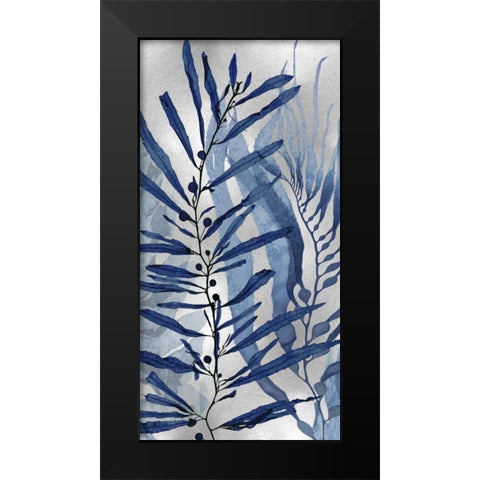 Sea Nature on Silver II Black Modern Wood Framed Art Print by Miller, Melonie