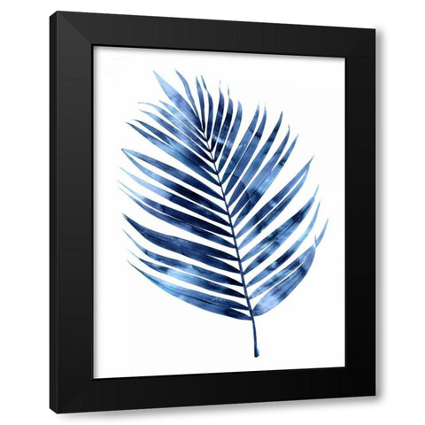 Indigo Palm I Black Modern Wood Framed Art Print with Double Matting by Miller, Melonie