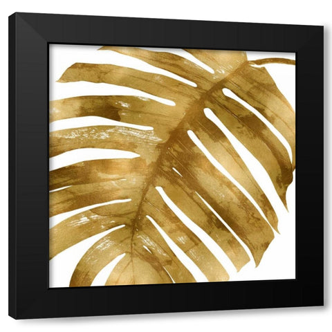 Tropical Gold Palm II Black Modern Wood Framed Art Print with Double Matting by Miller, Melonie
