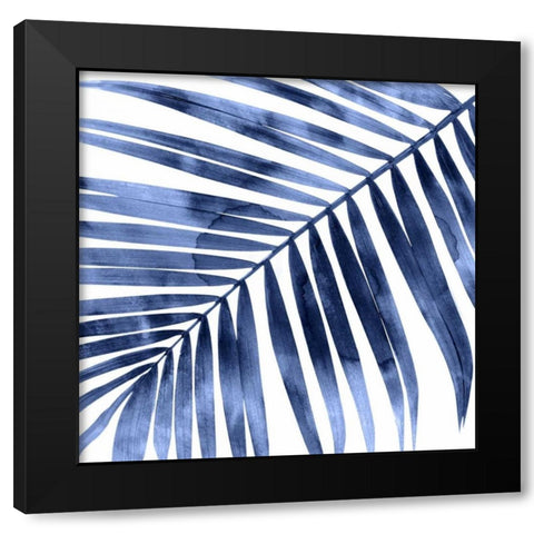 Tropical Indigo Palm I Black Modern Wood Framed Art Print with Double Matting by Miller, Melonie