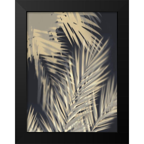 Palm Shadows Cream II Black Modern Wood Framed Art Print by Miller, Melonie
