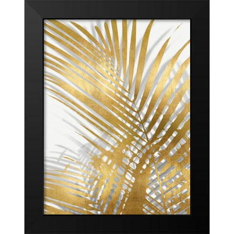 Palm Shadows Gold I Black Modern Wood Framed Art Print by Miller, Melonie