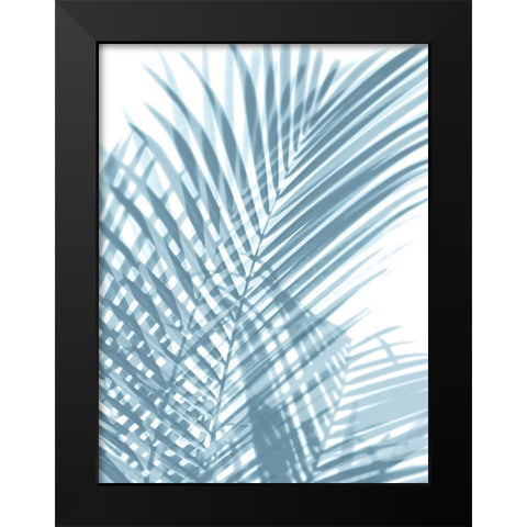 Palm Shadows Aqua I Black Modern Wood Framed Art Print by Miller, Melonie