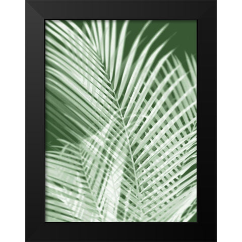 Palm Shadows Green I Black Modern Wood Framed Art Print by Miller, Melonie