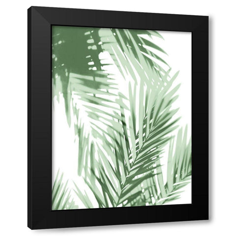 Palm Shadows Green IV Black Modern Wood Framed Art Print with Double Matting by Miller, Melonie