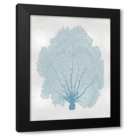 Sea Fan Aqua II Black Modern Wood Framed Art Print with Double Matting by Miller, Melonie