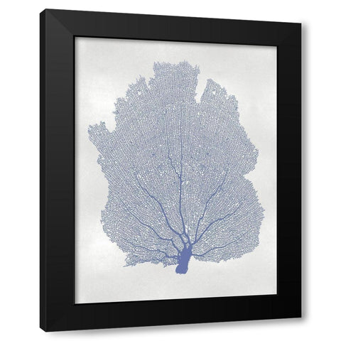 Sea Fan Blue I Black Modern Wood Framed Art Print with Double Matting by Miller, Melonie