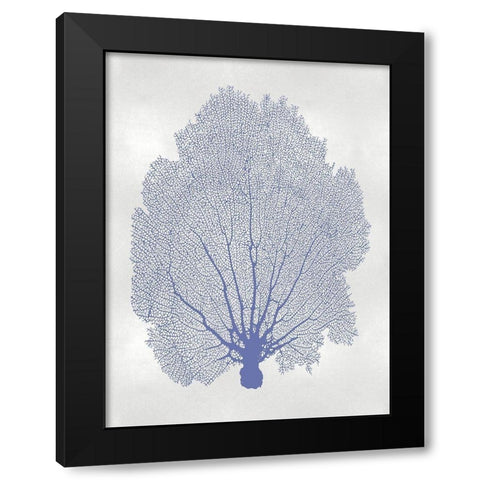Sea Fan Blue II Black Modern Wood Framed Art Print with Double Matting by Miller, Melonie