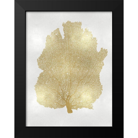 Sea Fan Gold I Black Modern Wood Framed Art Print by Miller, Melonie